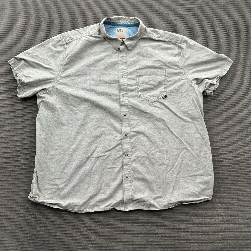 5.11 Tactical Shirt Men‎ 2XL Gray Cotton Hiking Outdoors Camping Workwear.